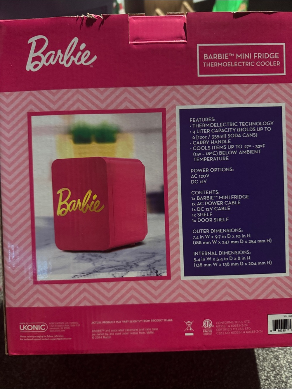 Barbie Mini Fridge Brand New in Box - Picture 2 of 2